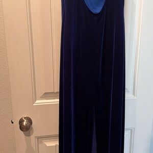 Elegant Blue Velvet Jumpsuit